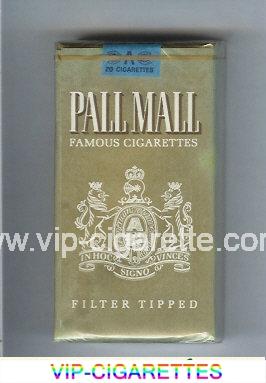 Pall Mall Famous Cigarettes Filter Tipped gold 100s cigarettes soft box