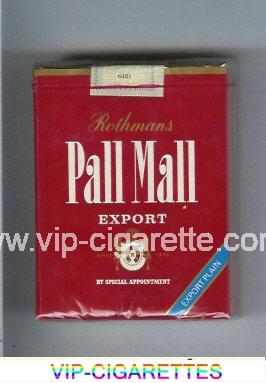 Pall Mall Rothmans Export Export Plain red 25s cigarettes soft box