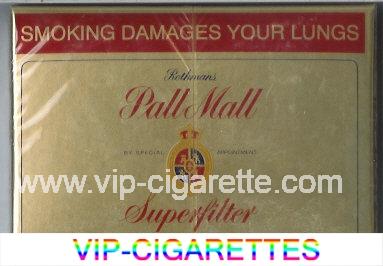 Pall Mall Rothmans Superfilter gold 30 cigarettes wide flat hard box