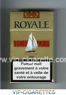 Royale Classic 100s cigarettes gold and red hard box