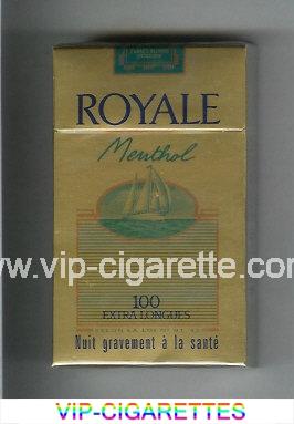 Royale Menthol 100s cigarettes gold and light green hard box