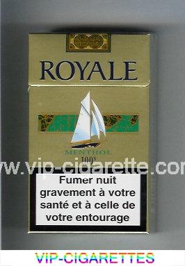 Royale Menthol 100s cigarettes gold and green hard box
