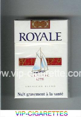 Royale Classic 12 mg American Blend cigarettes white and red hard box