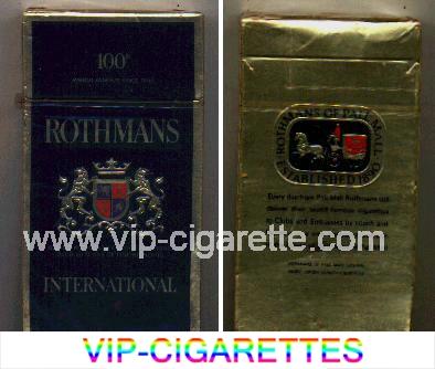 Rothmans International black 100s cigarettes hard box