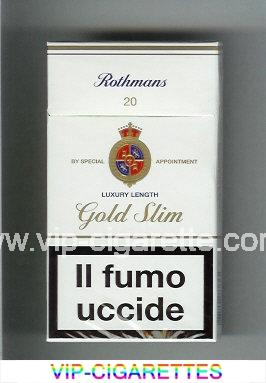 Rothmans Gold Slim Luxery Length 100s cigarettes hard box
