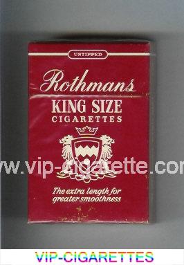 Rothmans King Size Untipped cigarettes red hard box