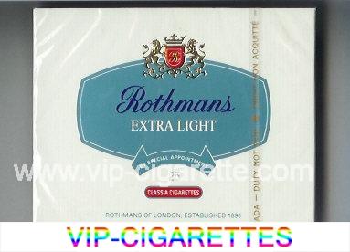 Rothmans Extra Light By Special Appointment 25 cigarettes wide flat hard box