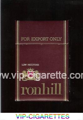 Ronhill Low Nicotine cigarettes brown hard box