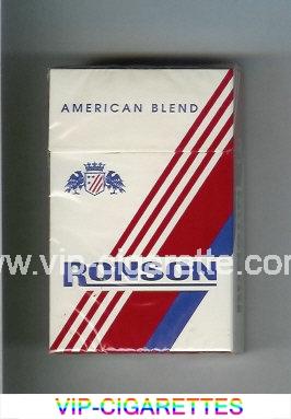 Ronson American Blend cigarettes white and red and blue hard box