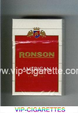 Ronson American First Quality Cigarettes white and blue hard box