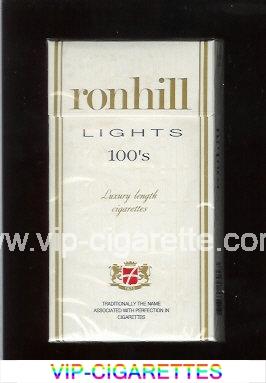 Ronhill Lights 100s cigarettes white hard box