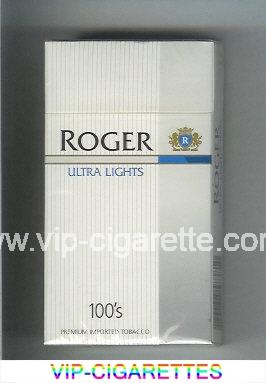 Roger Ultra Lights 100s cigarettes hard box