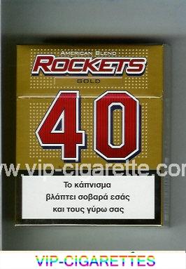 Rockets 40 Gold American Blend cigarettes hard box
