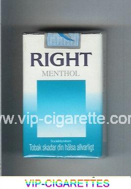 Right Menthol cigarettes soft box