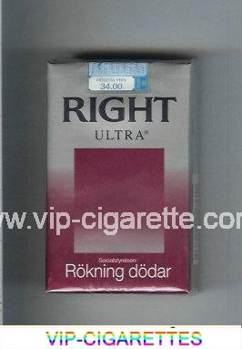Right Ultra cigarettes soft box