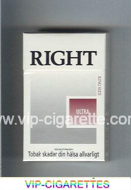 Right Ultra cigarettes hard box