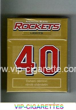 Rockets 40 Lights American Blend cigarettes hard box