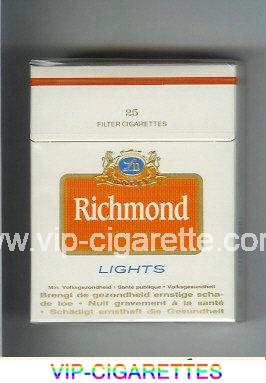 Richmond Lights 25 cigarettes white and orange hard box