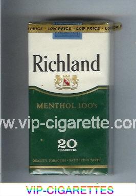 Richland Menthol 100s cigarettes soft box