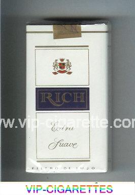 Rich Extra Suave 100s cigarettes white and blue soft box