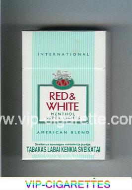 Red and White Menthol Super Lights International American Blend cigarettes hard box