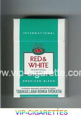 Red and White Menthol Lights International American Blend cigarettes hard box