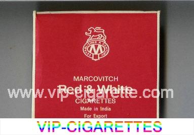 Red and White Marcovitch cigarettes red wide flat hard box