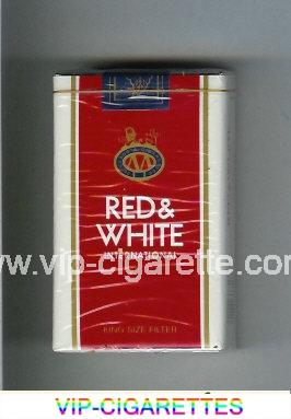 Red and White International cigarettes soft box