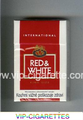 Red and White International King Size cigarettes hard box