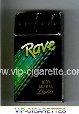 Rave Filters Menthol Lights 100s cigarettes hard box