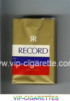Record Con Filtro cigarettes gold and white and blue and red soft box