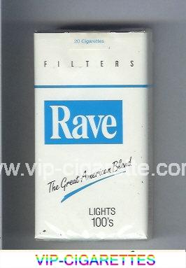 Rave Lights 100s Filters The Great American Blend cigarettes soft box