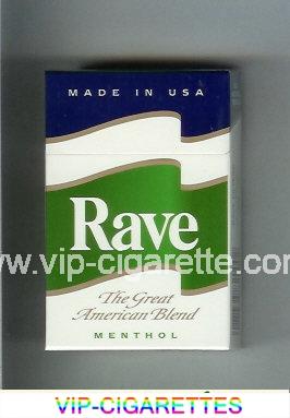 Rave Menthol The Great American Blend cigarettes hard box