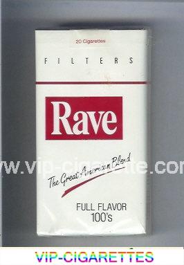 Rave Full Flavor 100s Filters The Great American Blend cigarettes soft box
