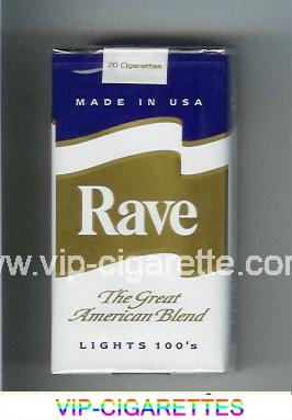 Rave Lights 100s The Great American Blend cigarettes soft box