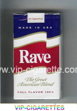 Rave Full Flavor 100s The Great American Blend cigarettes soft box