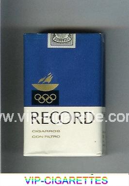Record Con Filtro cigarettes blue and white soft box