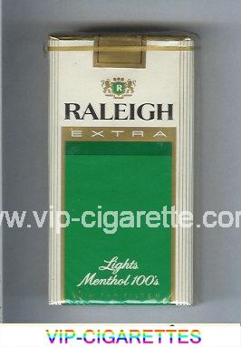 Raleigh Extra Lights Menthol 100s cigarettes soft box