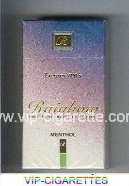 Rainbow Menthol Luxury 100s cigarettes hard box