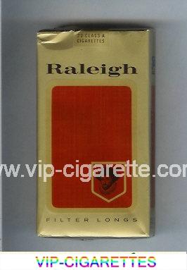 Raleigh Filter Longs 100s cigarettes gold and red soft box