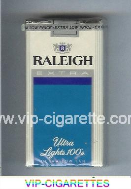 Raleigh Extra Ultra Lights 100s cigarettes soft box