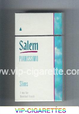 Salem Pianissimo Slims Menthol Fresh 100s cigarettes hard box