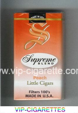 Supreme Blend Peach Little Cigars Filters 100s Cigarettes soft box