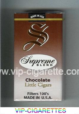 Supreme Blend Chocolate Little Cigars Filters 100s Cigarettes soft box