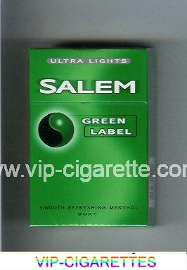 Salem Green Label Ultra Lights cigarettes hard box