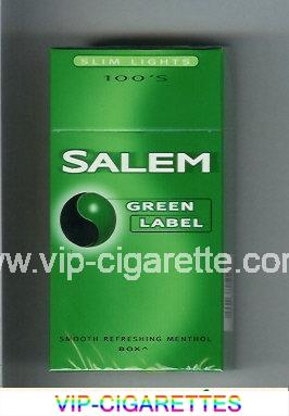 Salem Green Label Slim Lights 100s cigarettes hard box