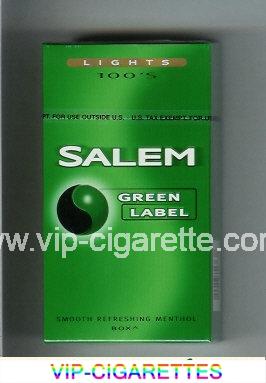 Salem Green Label 100s Lights cigarettes hard box