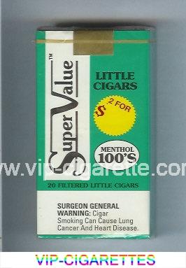 Super Value 100s Menthol 100s Little Cigars Cigarettes soft box