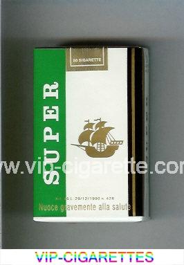 Super Cigarettes white and green soft box