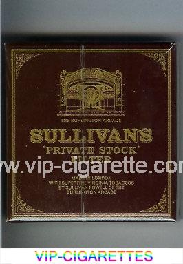 Sullivans Private Stock Filter Cigarettes wide flat hard box